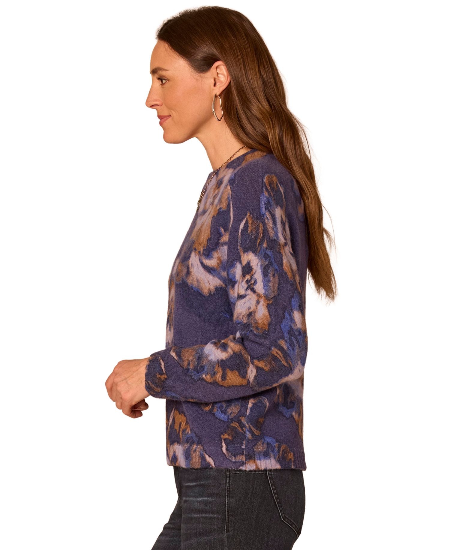 Petite Mock Neck Printed Sweater
