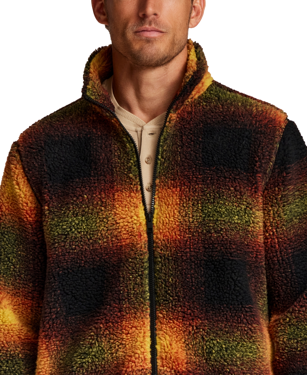 Weatherproof Vintage Men's Print Berber Fleece Jacket