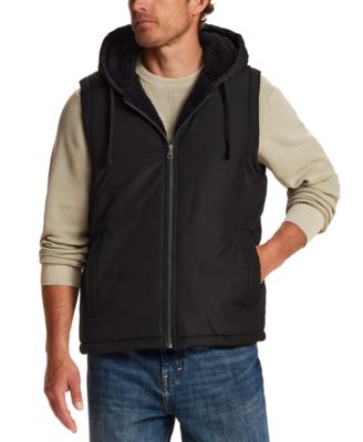 Men's Sherpa Hooded Full-Zip Vest