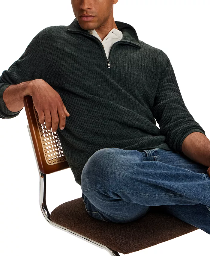 Men's Soft Touch All Over Texture Quarter-Zip Sweater - thumbnail 6