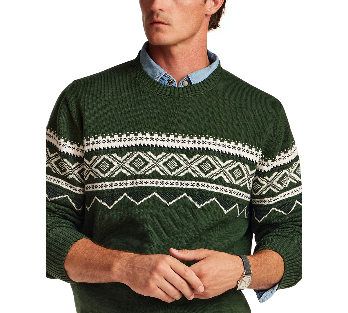 Weatherproof Vintage Men's Fairisle Crewneck Sweater