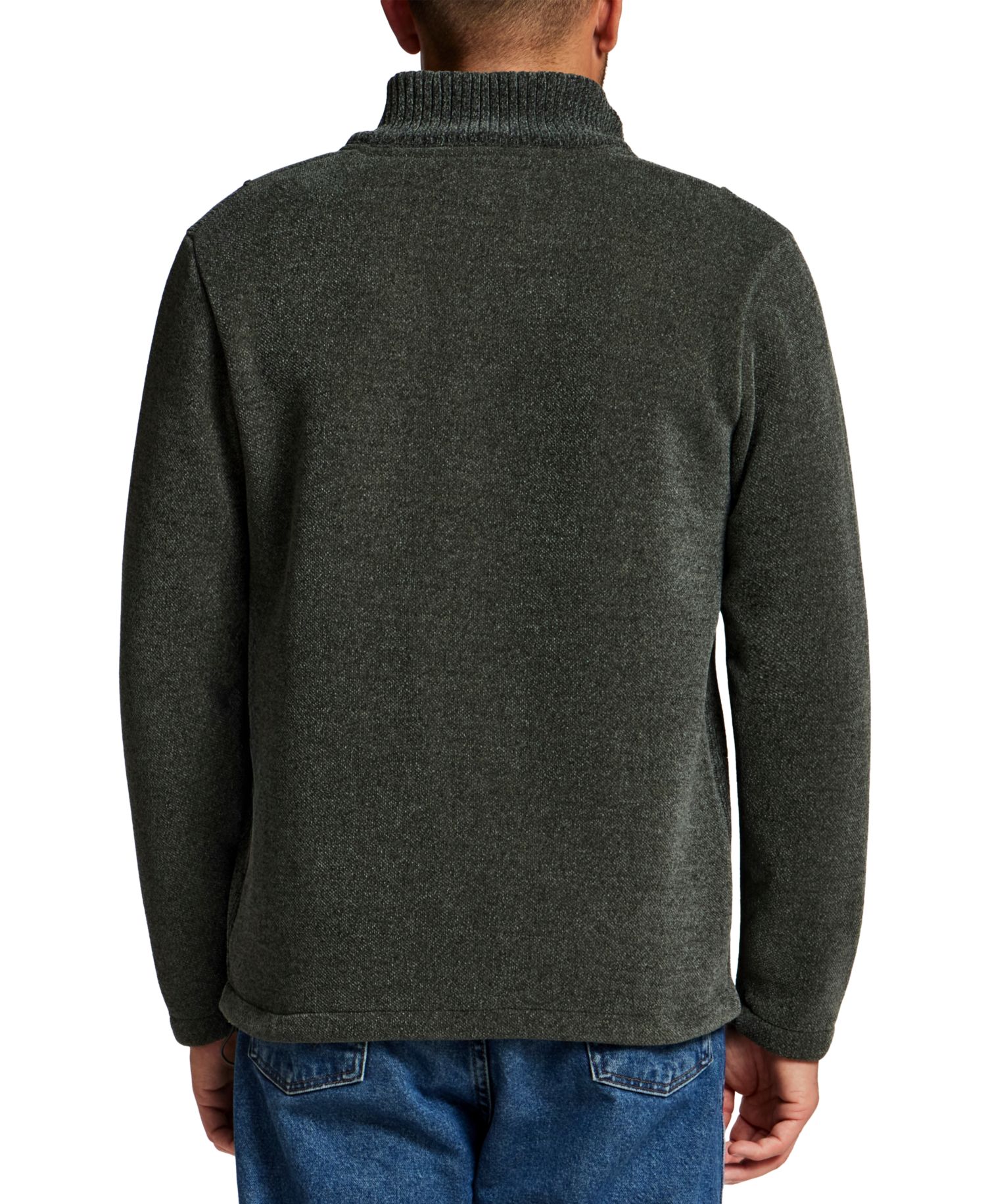 Men's Chenille Elastic Drawcord Quarter-Zip Sweater