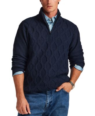 Men's Trellis Textured Fuzzy Quarter-Zip Sweater