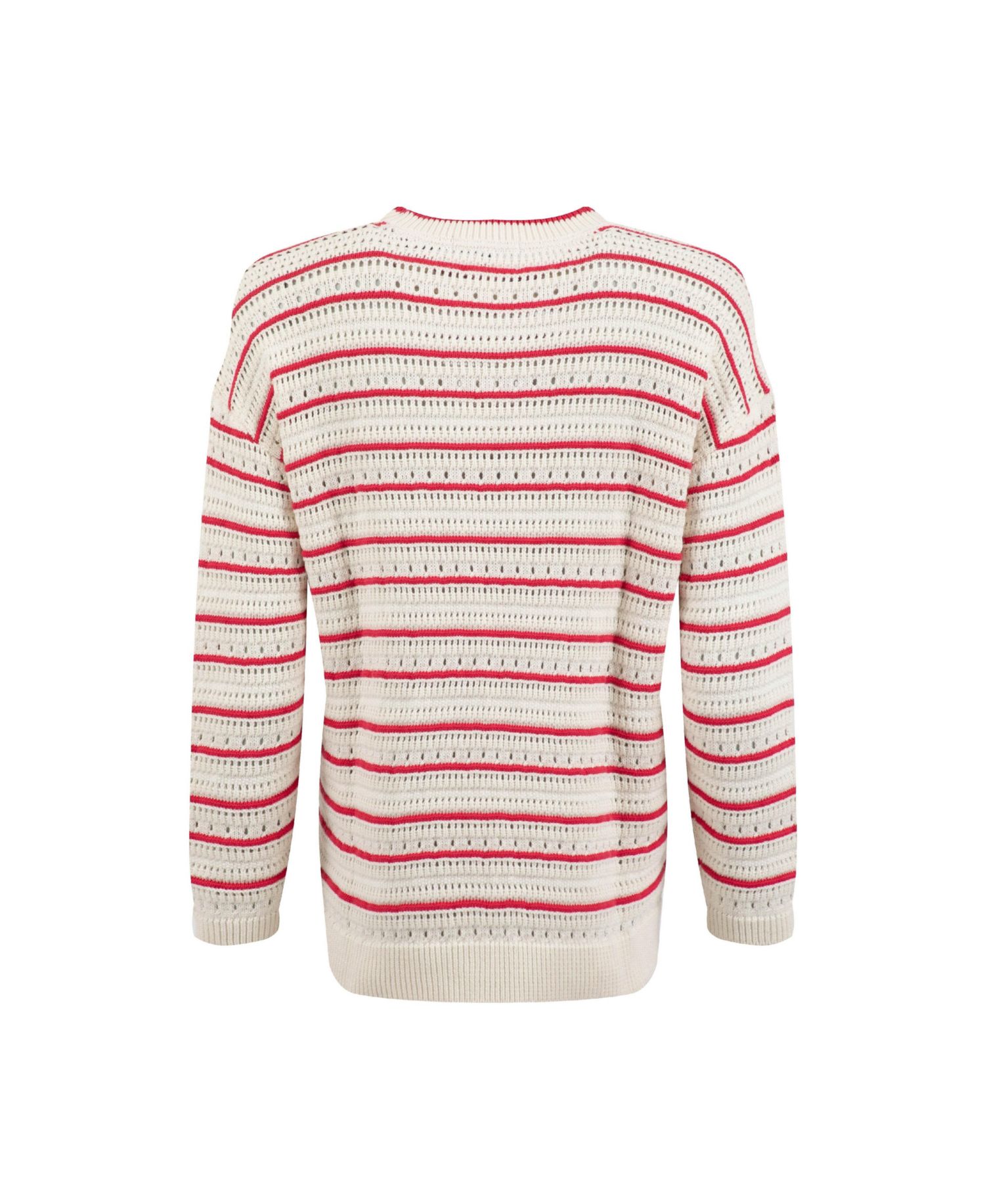 Women's Liah Pointelle-Striped Crewneck Sweater