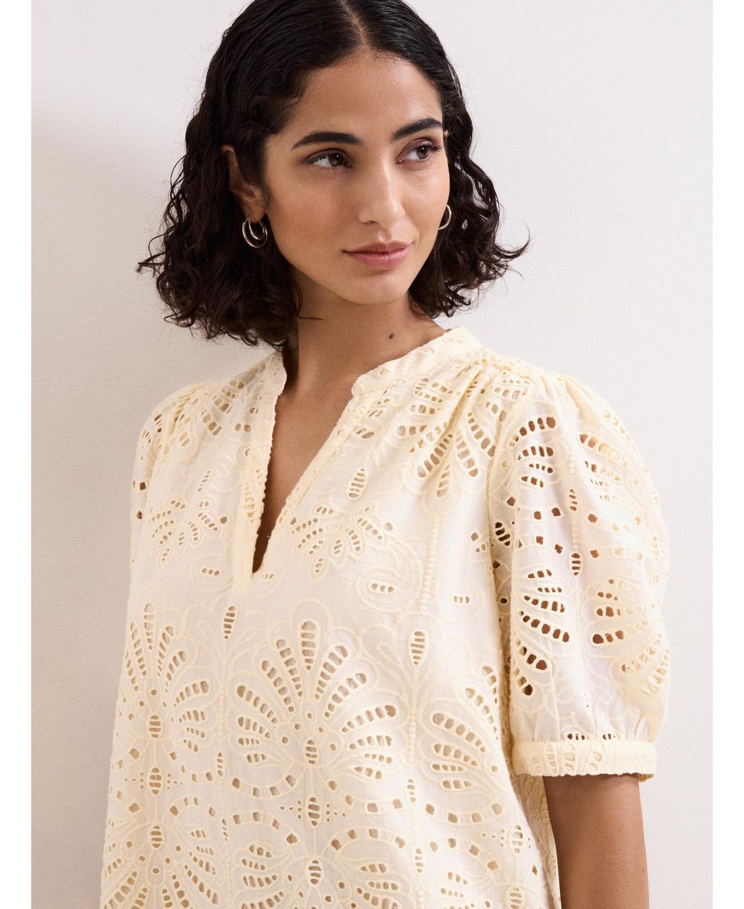 Women's Liliana Puff-Sleeve Embroidered Mini Dress