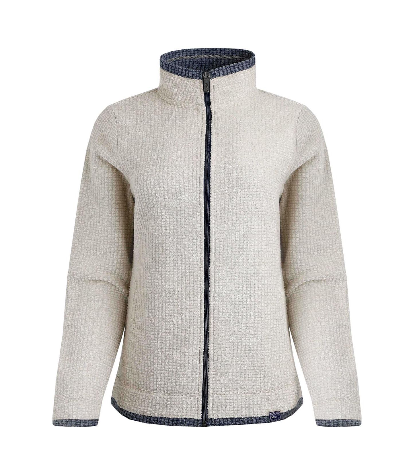 Женский свитшот Weird Fish Ariana Full Zip Grid Fleece Mock-Neck, цвет: Экрю — фото 6