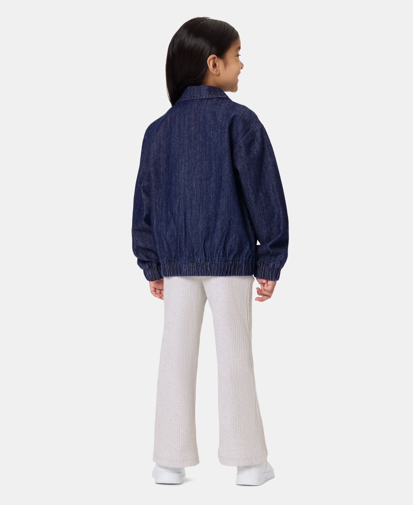 Calvin Klein Girls' 2T-6X Full-Zip Jacket, Sweatshirt and Pants, 3-Piece Set, цвет: Джинсовый варёный / Орхидея — фото 11