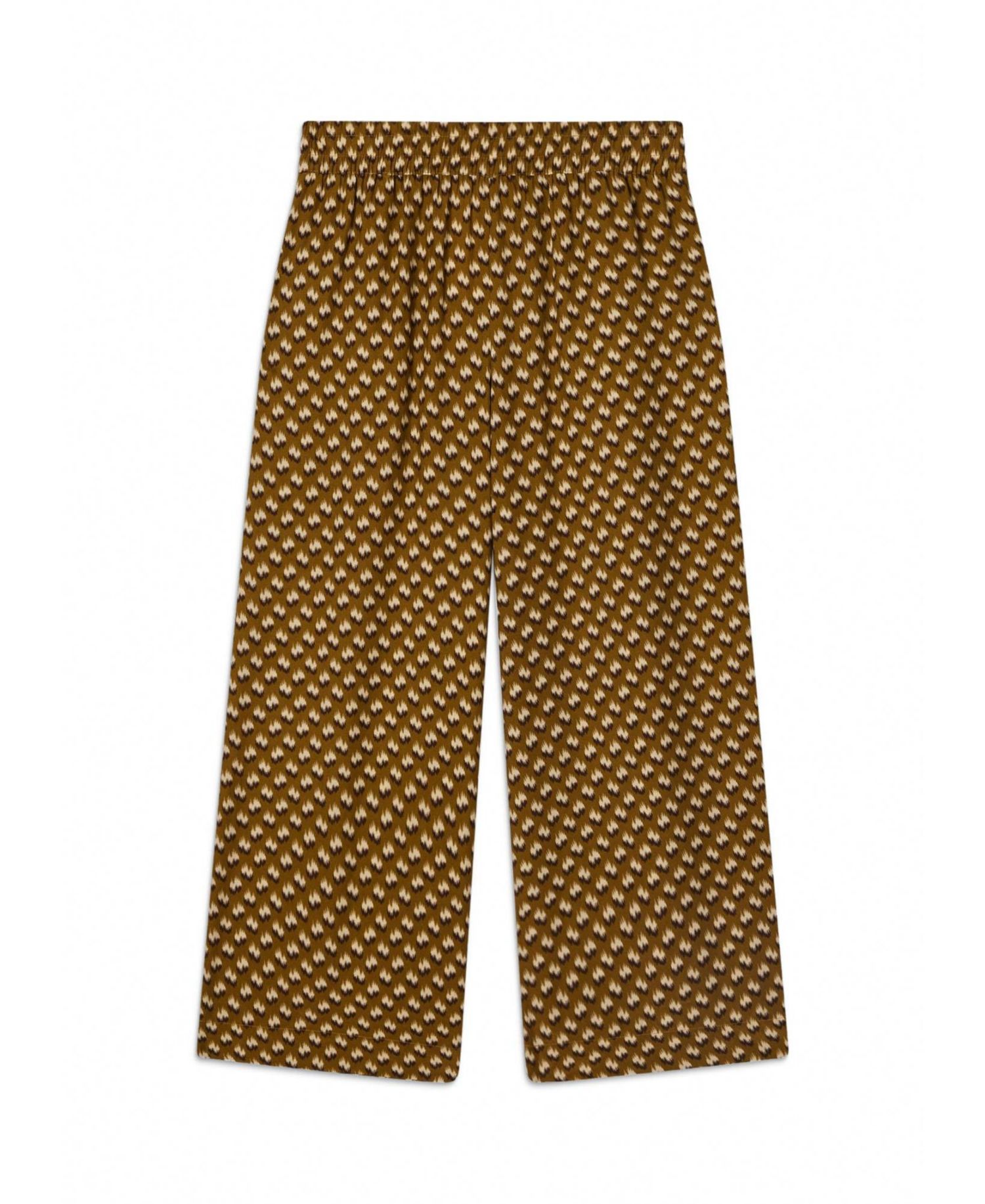 Women's Ikat-Print Wide-Leg Cropped Trouser