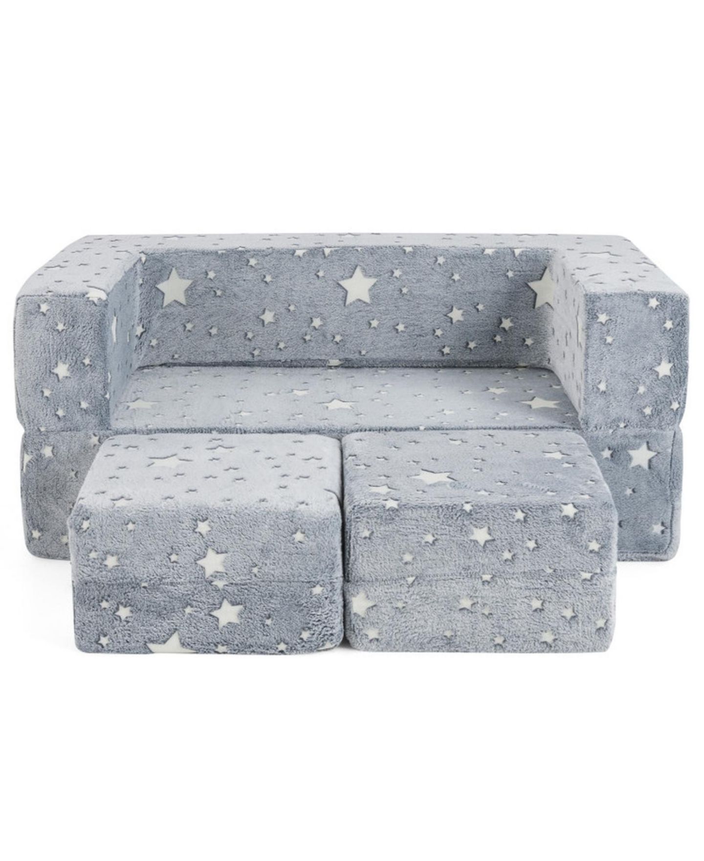 Детская игрушка HONGGE Modular 2-Seater Flannel Play Couch, Ages 3+, цвет: Серый с принтом — фото 1