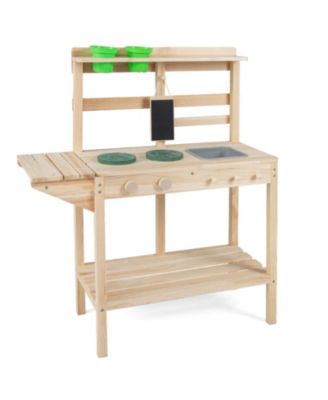Wooden Mud Kitchen with Chalkboard, Ages 3+