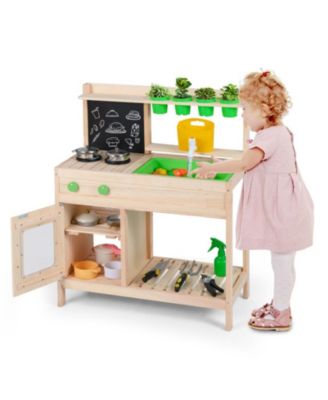 Mud Kitchen Chalkboard 4-Piece Play Kitchen, Ages 3+