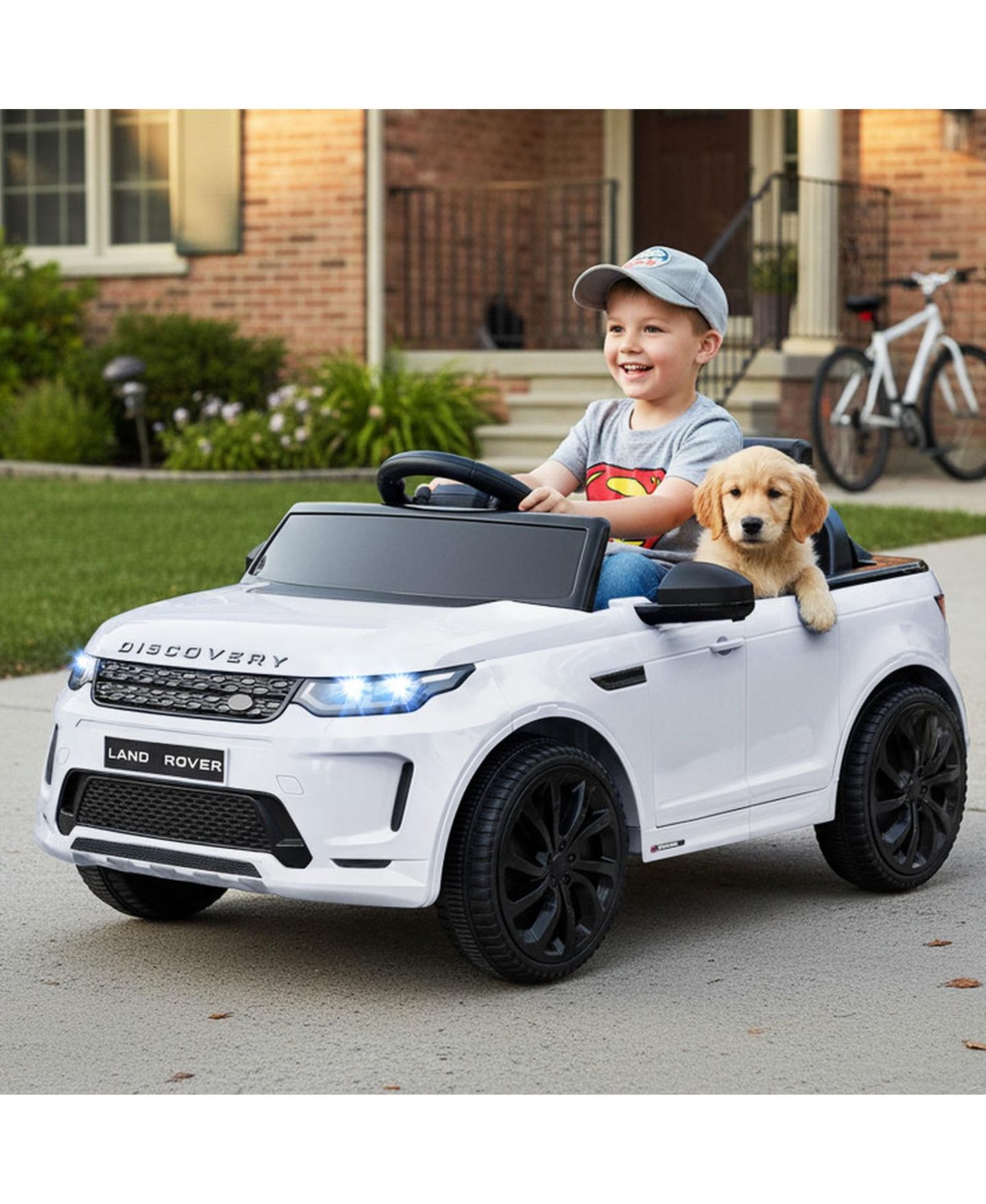 Детские игрушки HONGGE 12V Kids Electric Off-Road SUV with Remote Control, LED Lights and Safety Belt Ride-On Toy, 66 lbs. Capacity, Ages 3+, цвет: Белый — фото 2