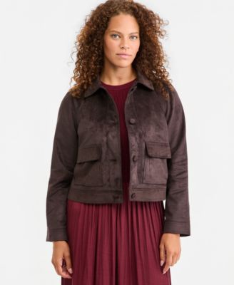 Women's Cropped Faux Suede Jacket