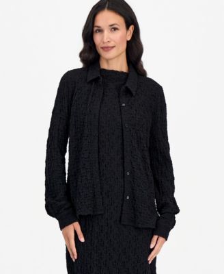 Women's Long-Sleeve Classic Collar Slim Blouse