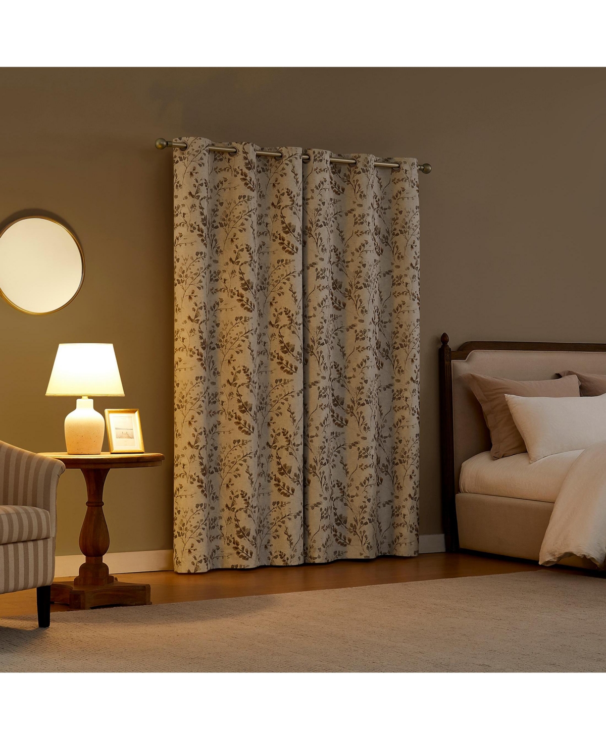 Sun Zero Bria Antique Botanical 100percentage Blackout Grommet Curtain Panel