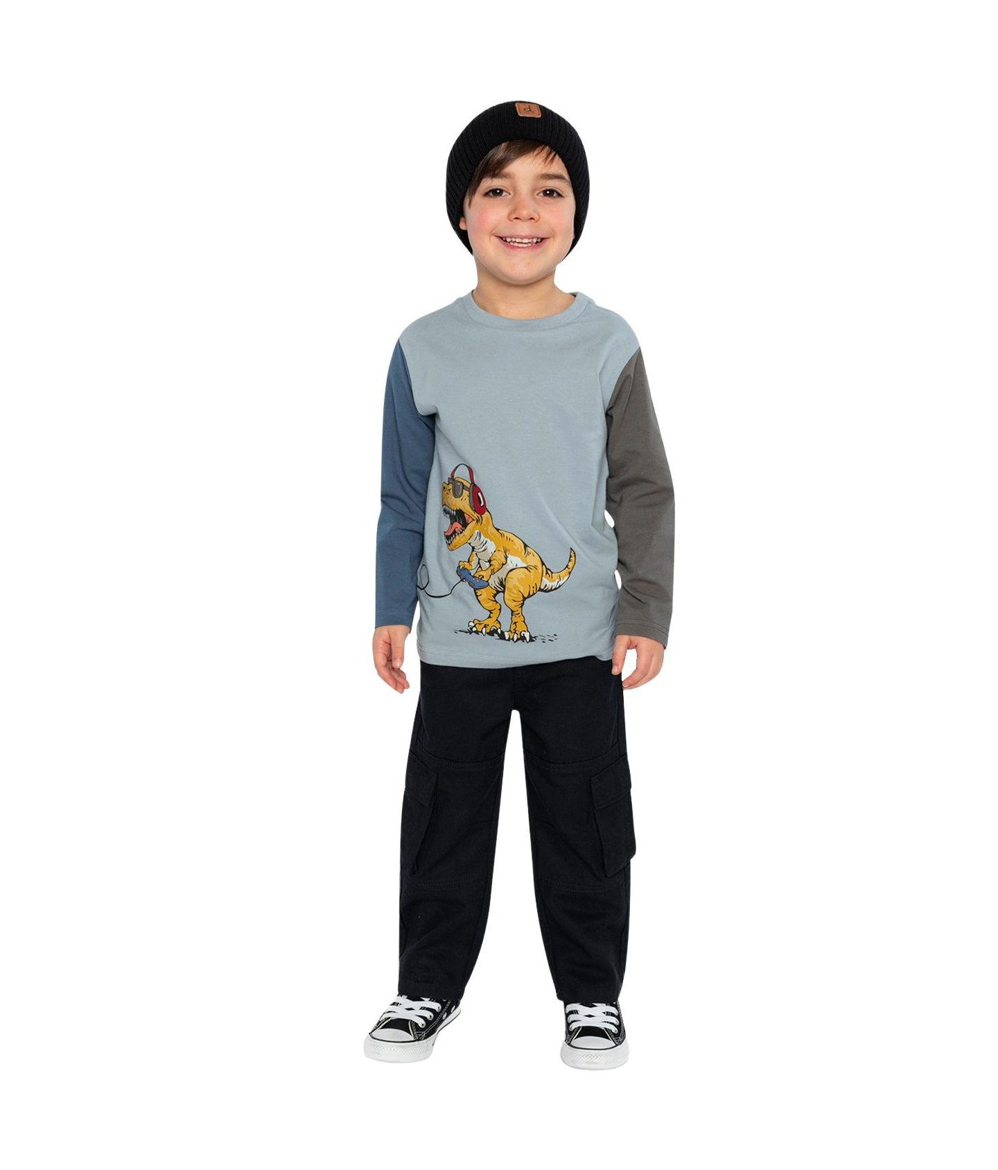 Футболка Deux par Deux Long Sleeve Cotton для мальчиков, цвет: Небесно-голубой — фото 6