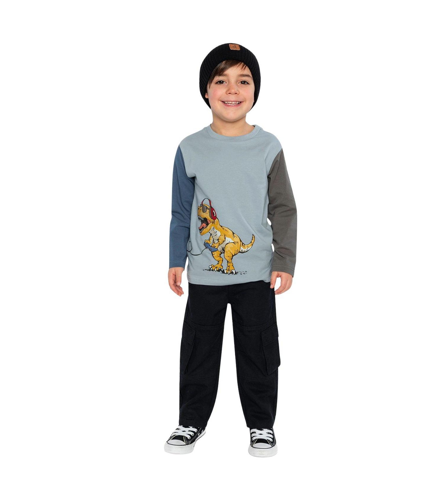 Little Boys Long Sleeve Cotton T-Shirt