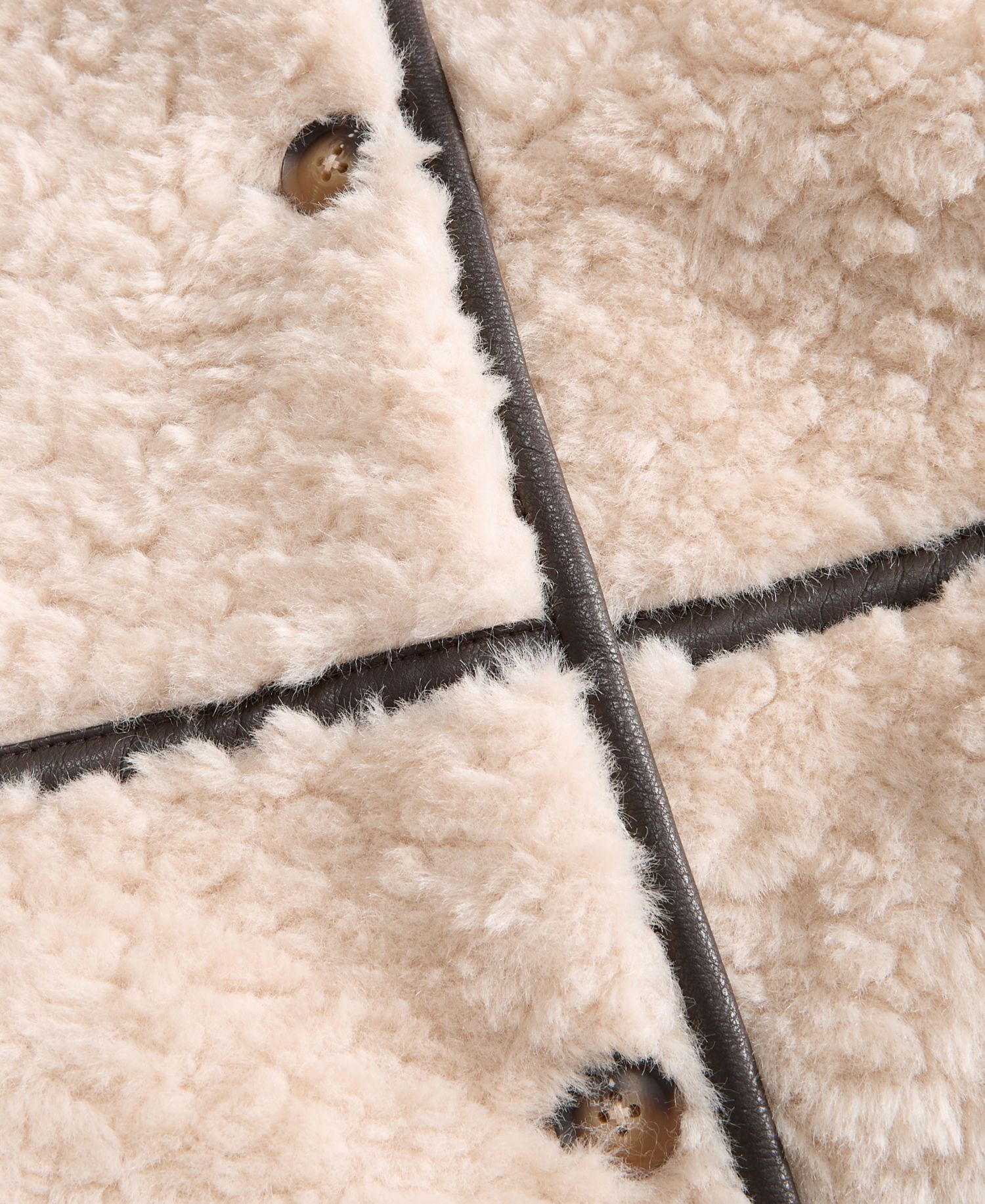 Women's Faux Leather Trim Sherpa Jacket