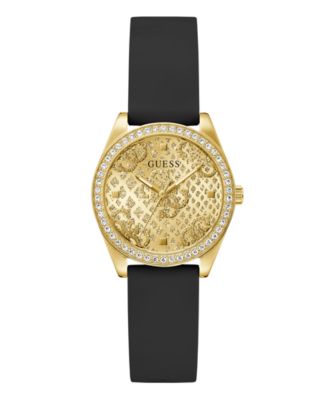 Women's Quartz Black Silicone Watch 32mm