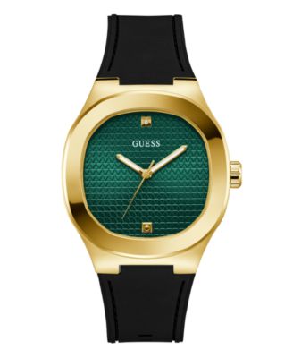Men's Quartz Black Silicone Watch 42mm