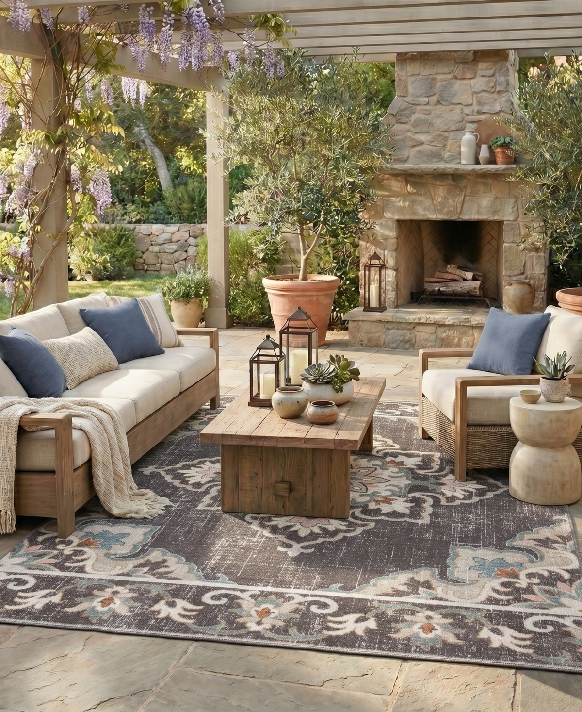 Closeout! Lr Home Heirloom HRL81461 7'9" x 9'9" Outdoor Area Rug