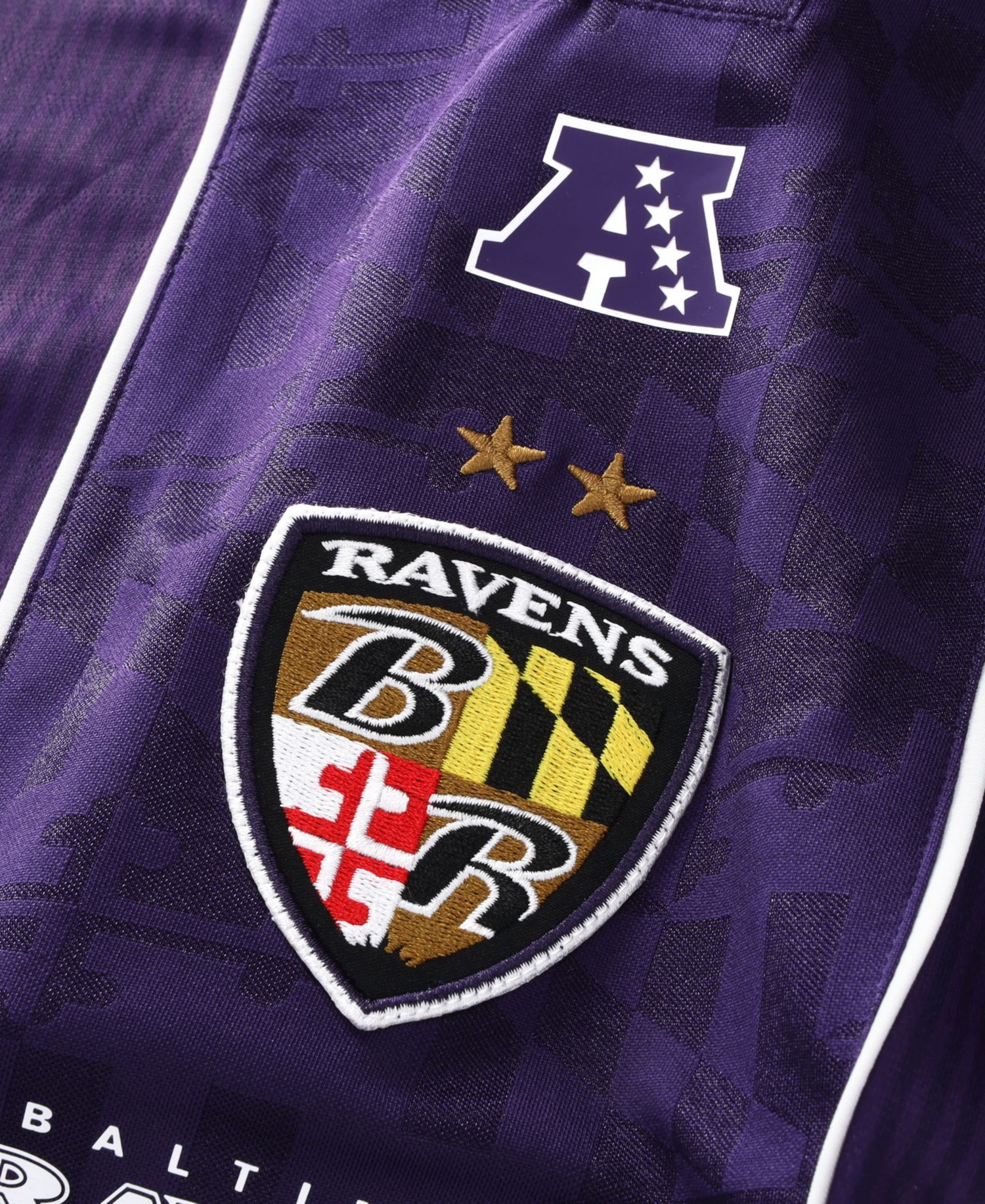 Men's Purple Baltimore Ravens Football x Football Collared Fan Jersey