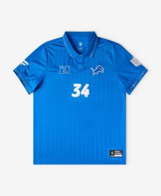Men's Blue Detroit Lions Football x Football Collared Fan Jersey