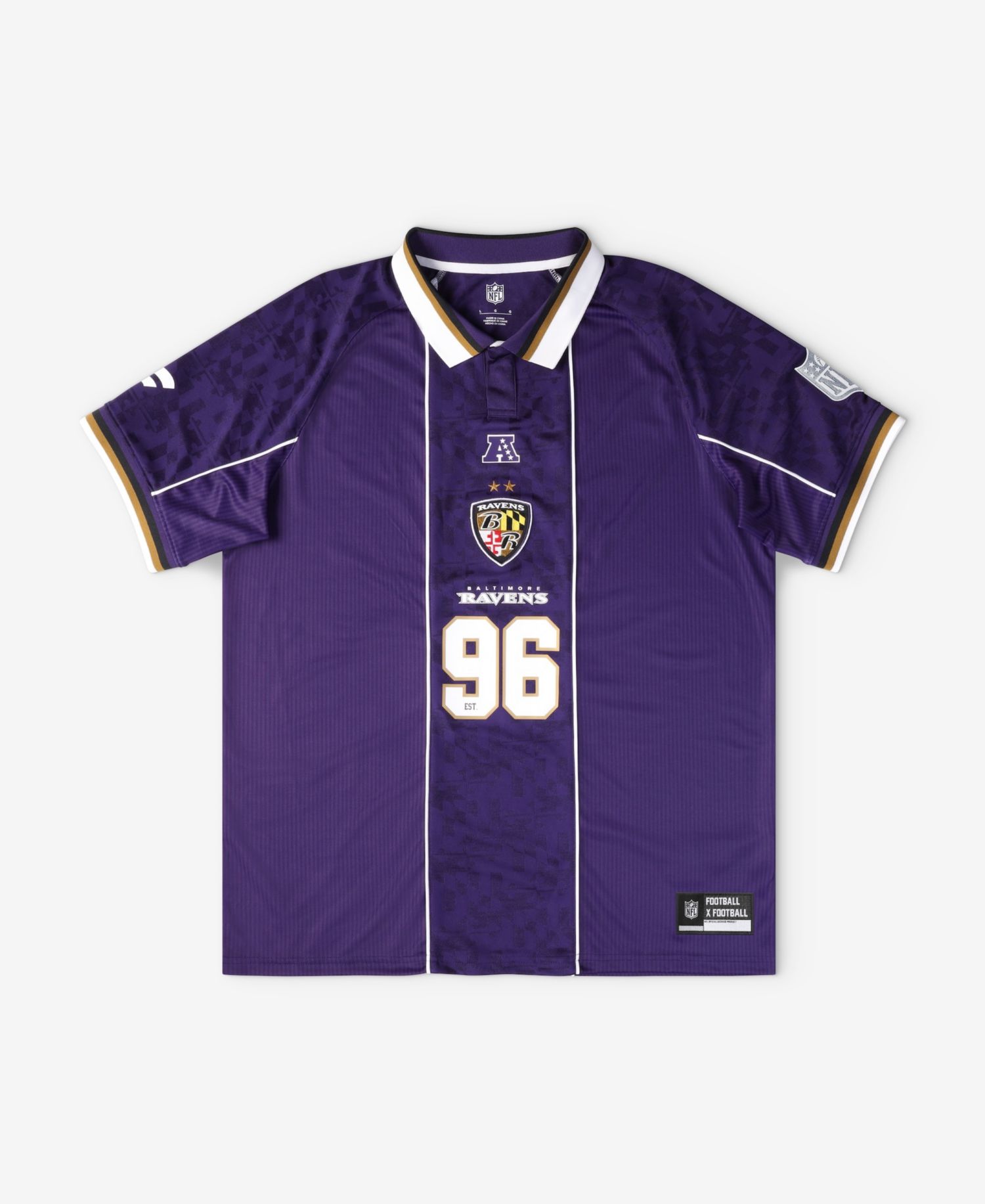 Big Boys and Girls Purple Baltimore Ravens Football x Football Collared Fan Jersey