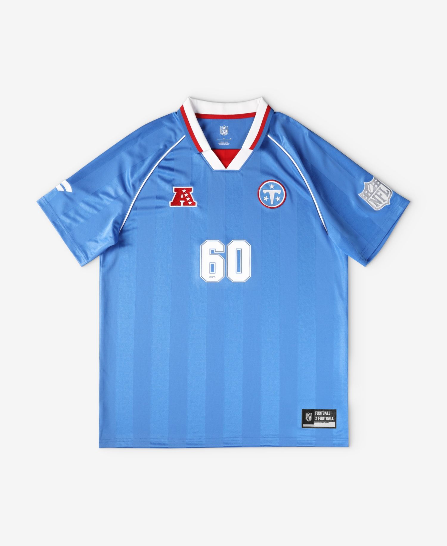 Big Boys and Girls Light Blue Tennessee Titans Football x Football V-Neck Fan Jersey