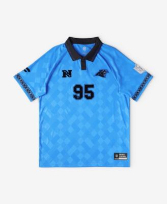 Big Boys and Girls Blue Carolina Panthers Football x Football Collared Fan Jersey