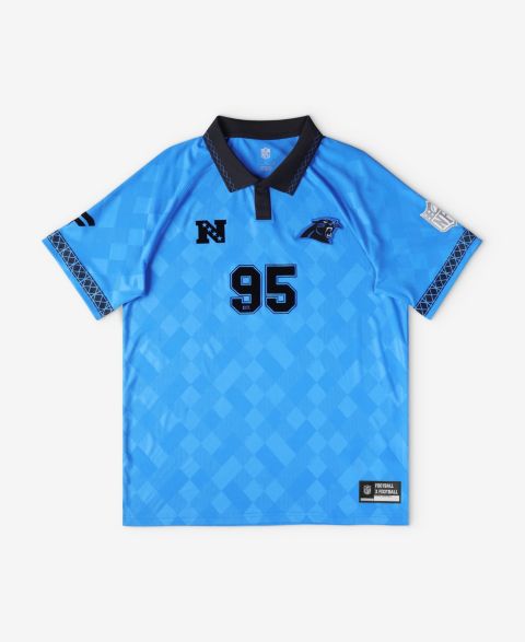 Детский топ Fanatics Blue Carolina Panthers Football x Football Collared Fan Jersey