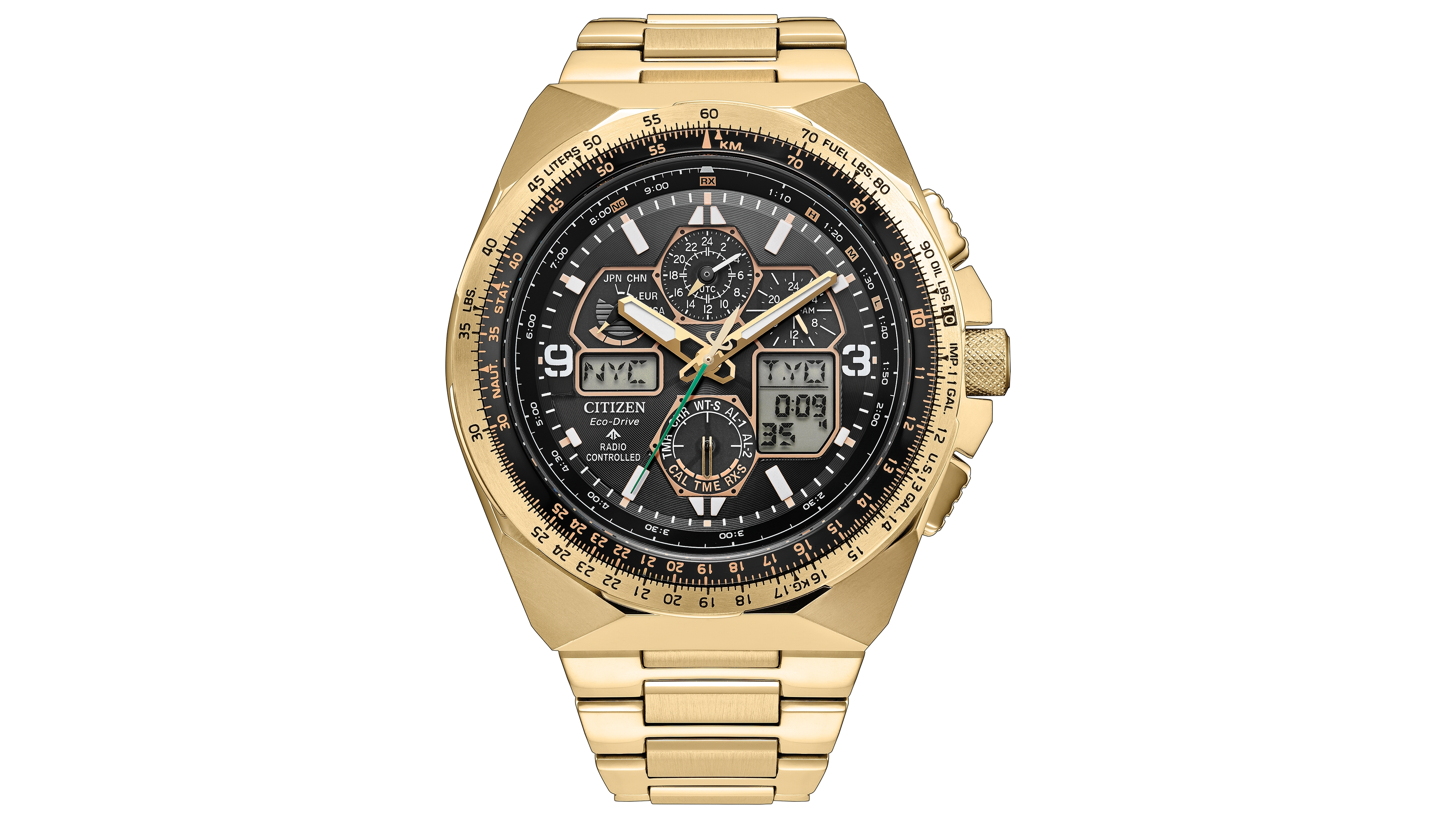 Citizens Men's Limited Edition Promaster Air Skyhawk Gold-Tone Stainless Steel Watch 46mm