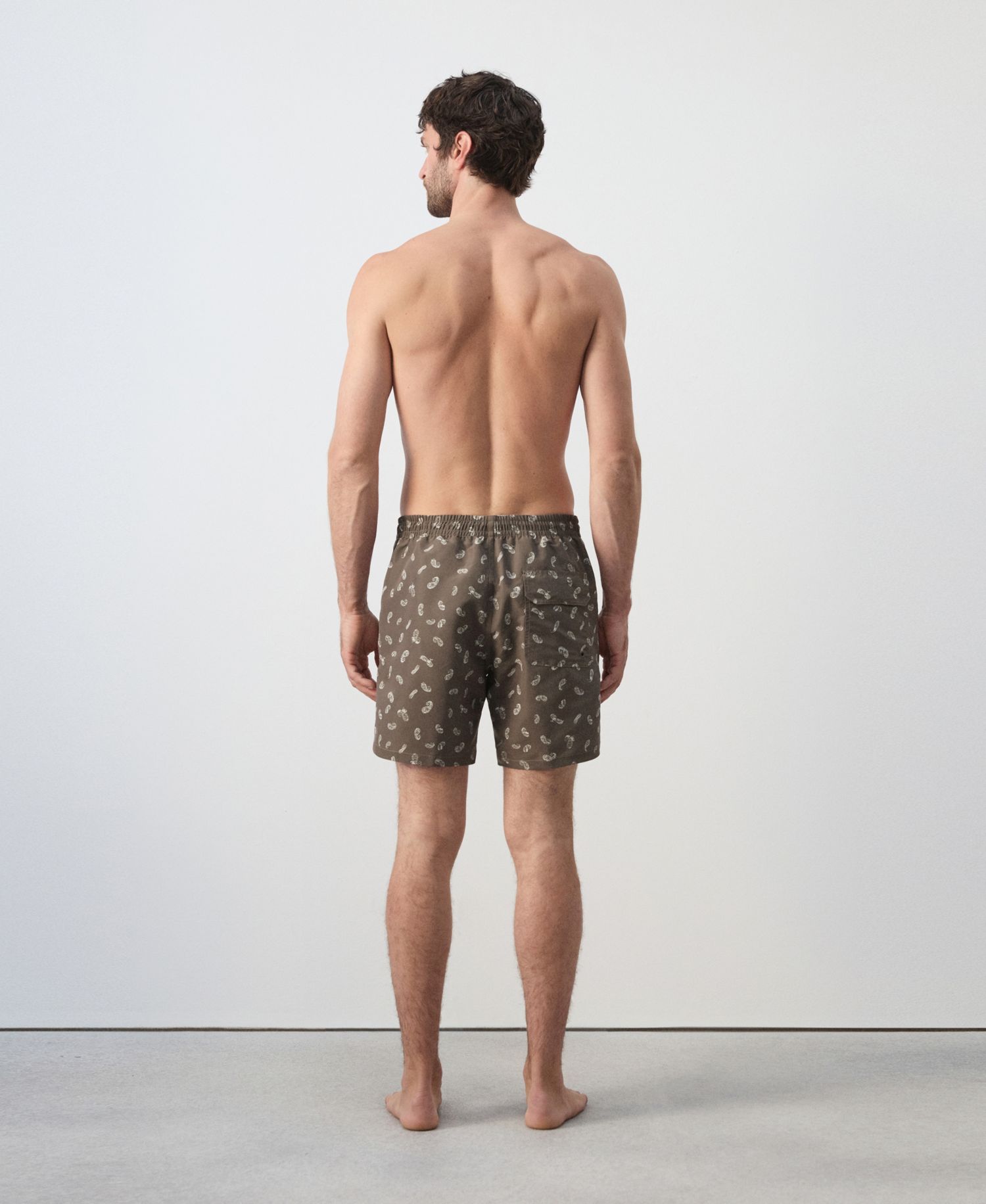Men's Drawstring Printed Swimsuit
