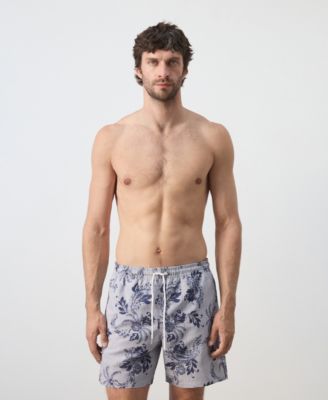 Men's Drawstring Printed Swimsuit