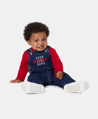 Baby Boys' Denim Overalls and Long-Sleeve Bodysuit, 2-Piece Set