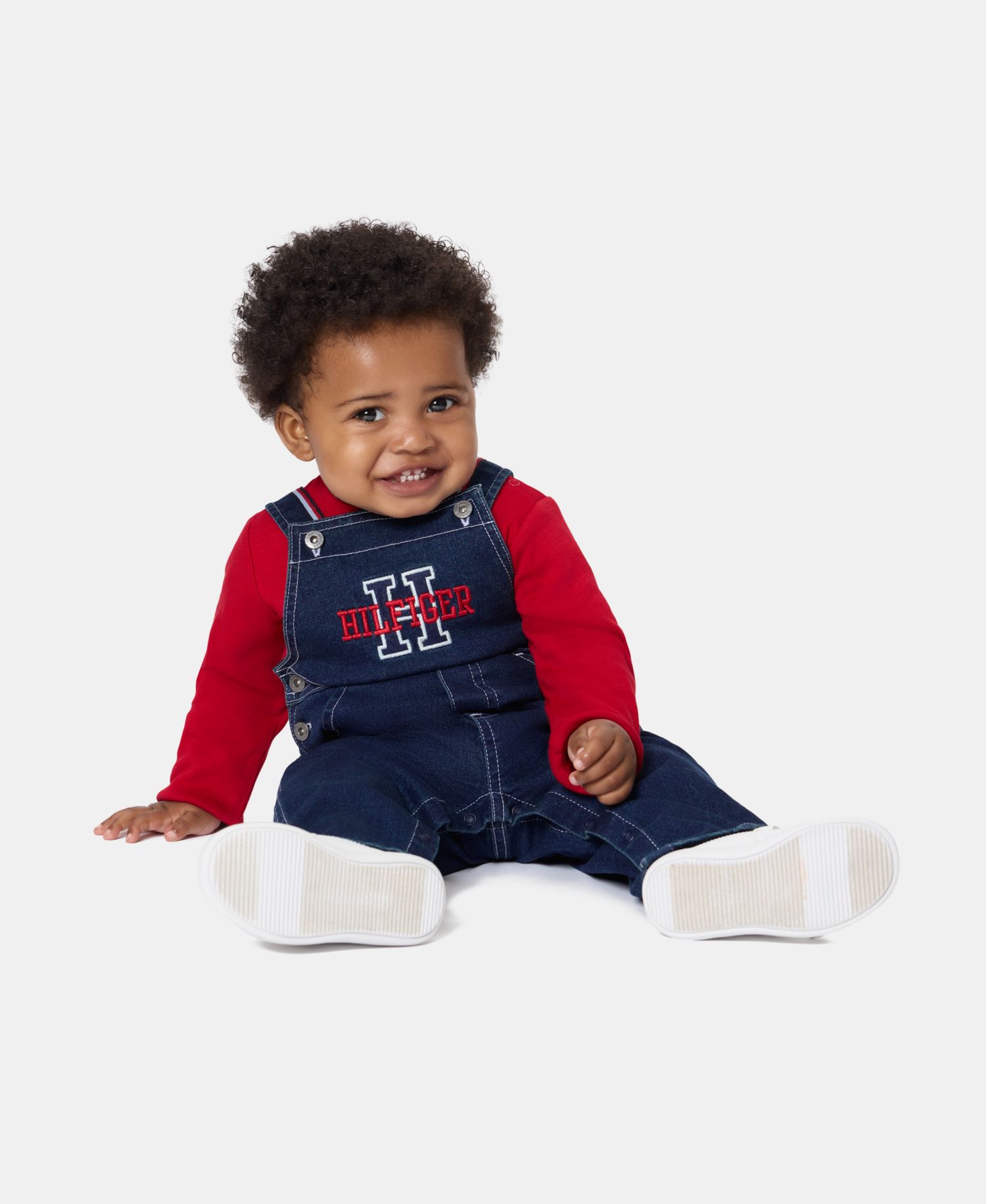 Baby Boys' Denim Overalls and Long-Sleeve Bodysuit, 2-Piece Set