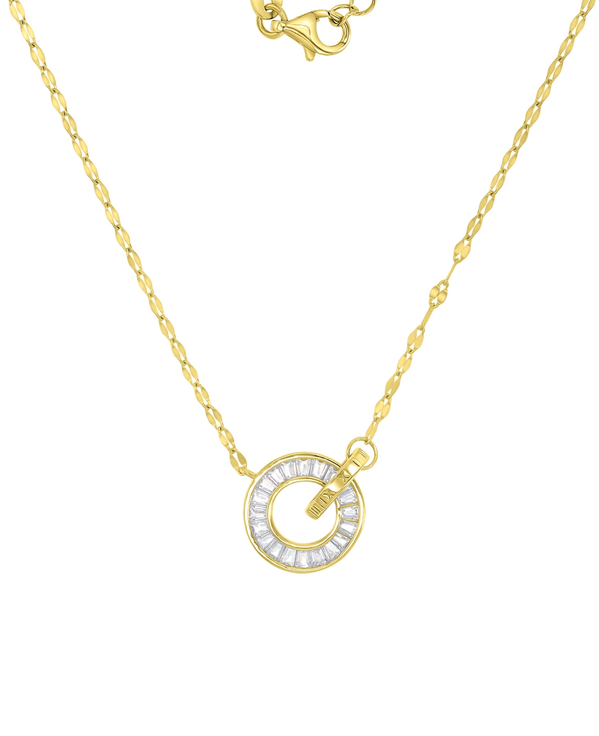 Macy's 14k Gold Over Sterling Silver Cubic Zirconia Intertwined Circles Necklace