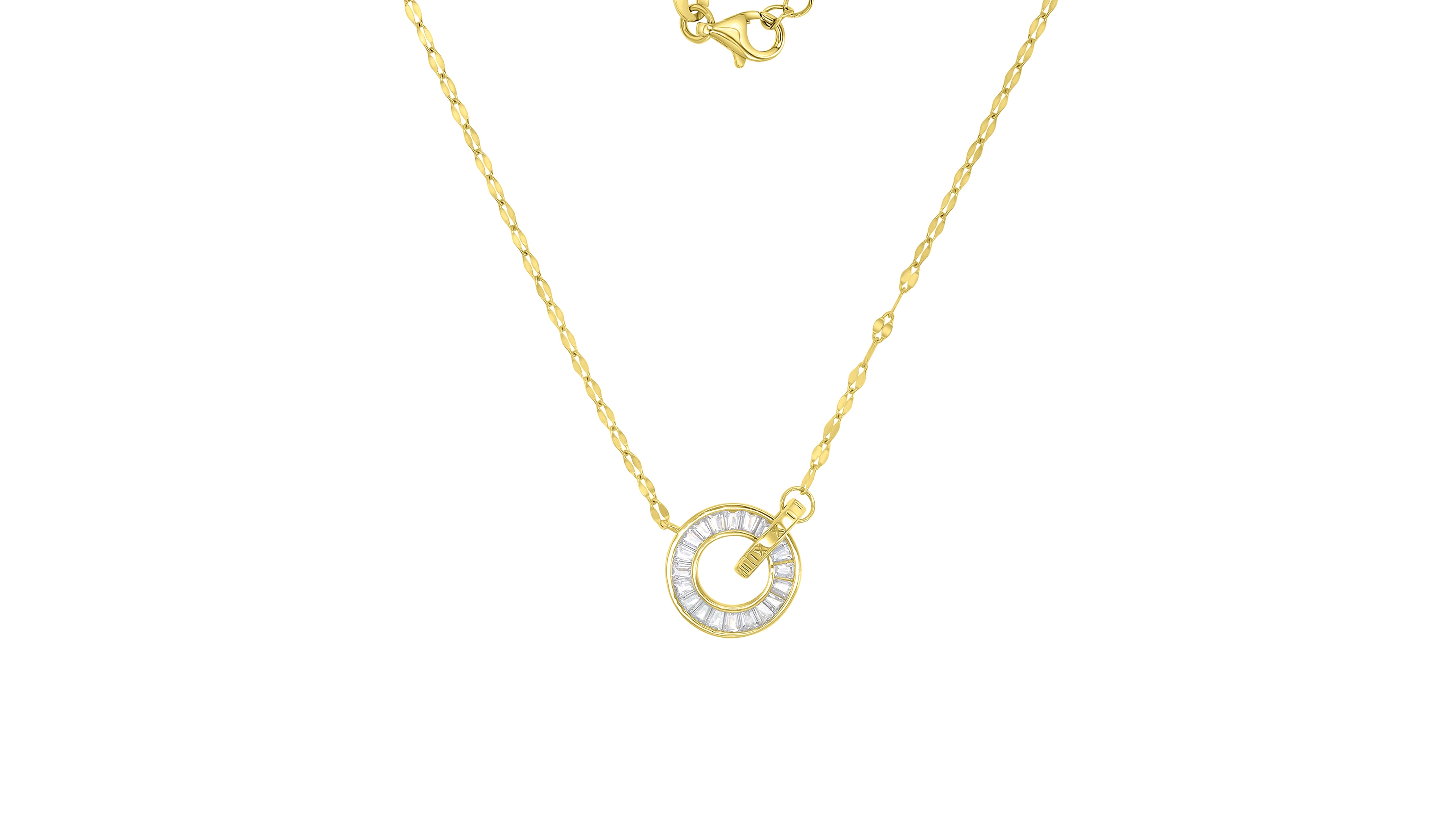 Macy's 14k Gold Over Sterling Silver Cubic Zirconia Intertwined Circles Necklace