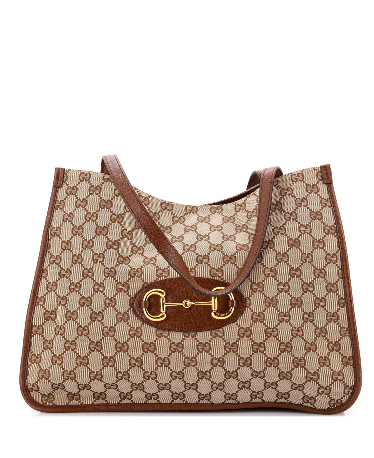Pre-Owned Gucci Medium Horsebit 1955 Tote Gg Canvas with Leather