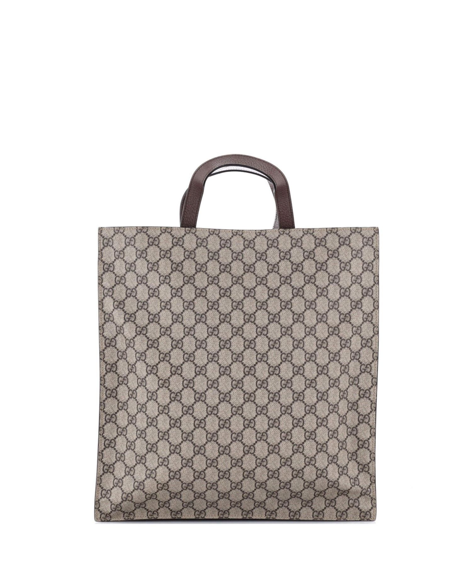 North South Courrier Convertible Soft Open Tote GG Coated Canvas with Applique