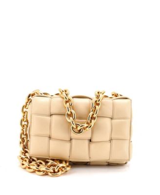 Cassette Chain Crossbody Bag Padded Maxi Intrecciato Leather
