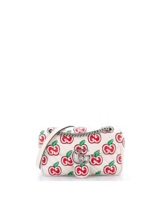 Small GG Marmont Flap Bag Printed Diagonal Quilted Leather