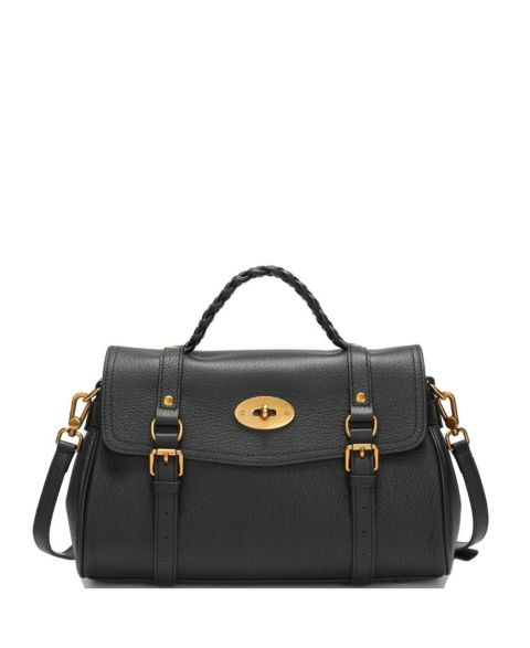 Женская сумка SUSU Lore Genuine Leather Heritage Satchel, Top Handle Crossbody Shoulder Purse, Turn Lock Flap Messenger Work Handbag, цвет: Чёрный / Оникс чёрный