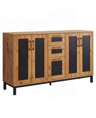 63 Inch Sideboard Buffet Cabinet with 3 Drawers and Storage Shelves