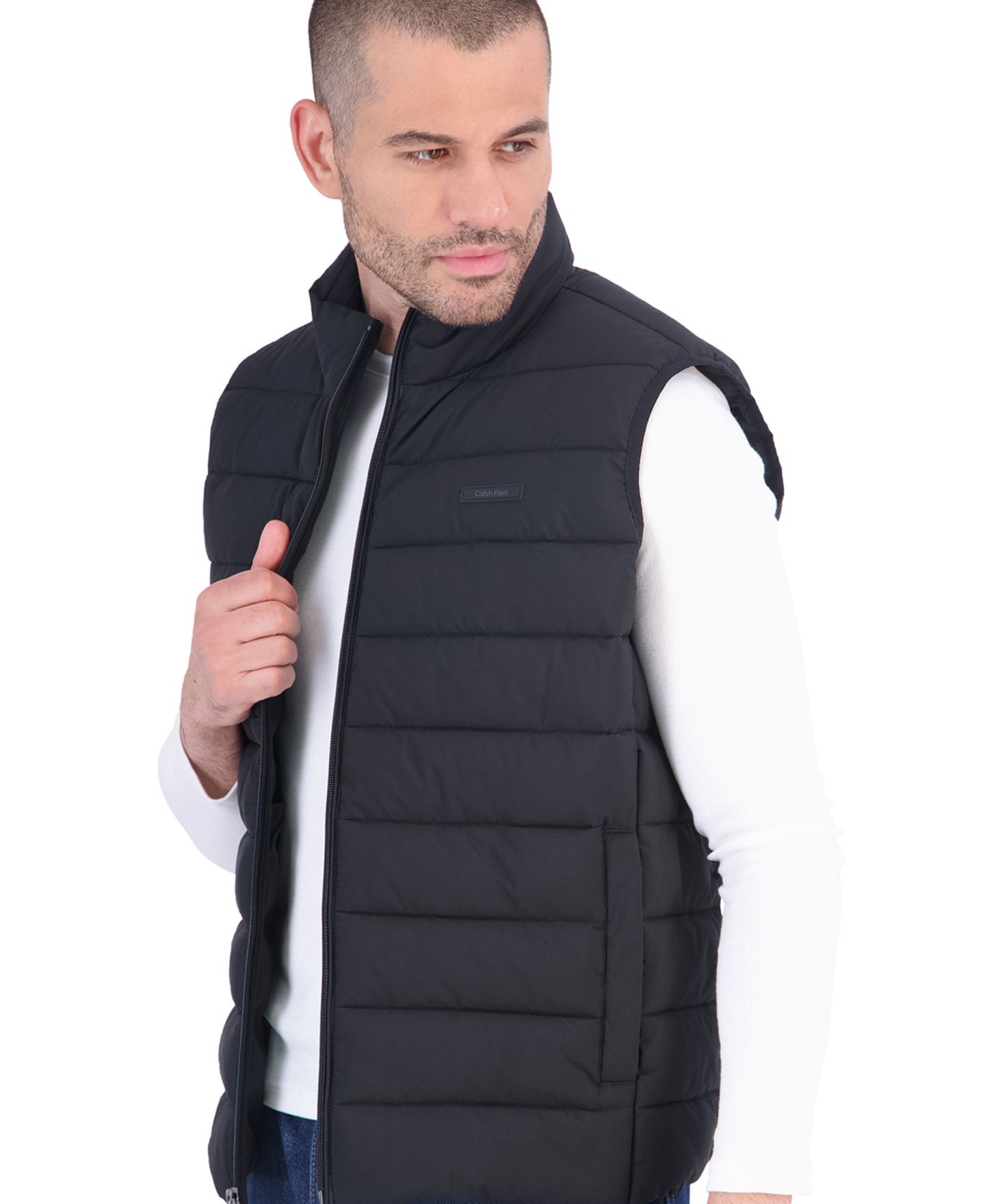 Мужской жилет Calvin Klein Quilted Puffer Stretch Vest, цвет: Чёрный — фото 3