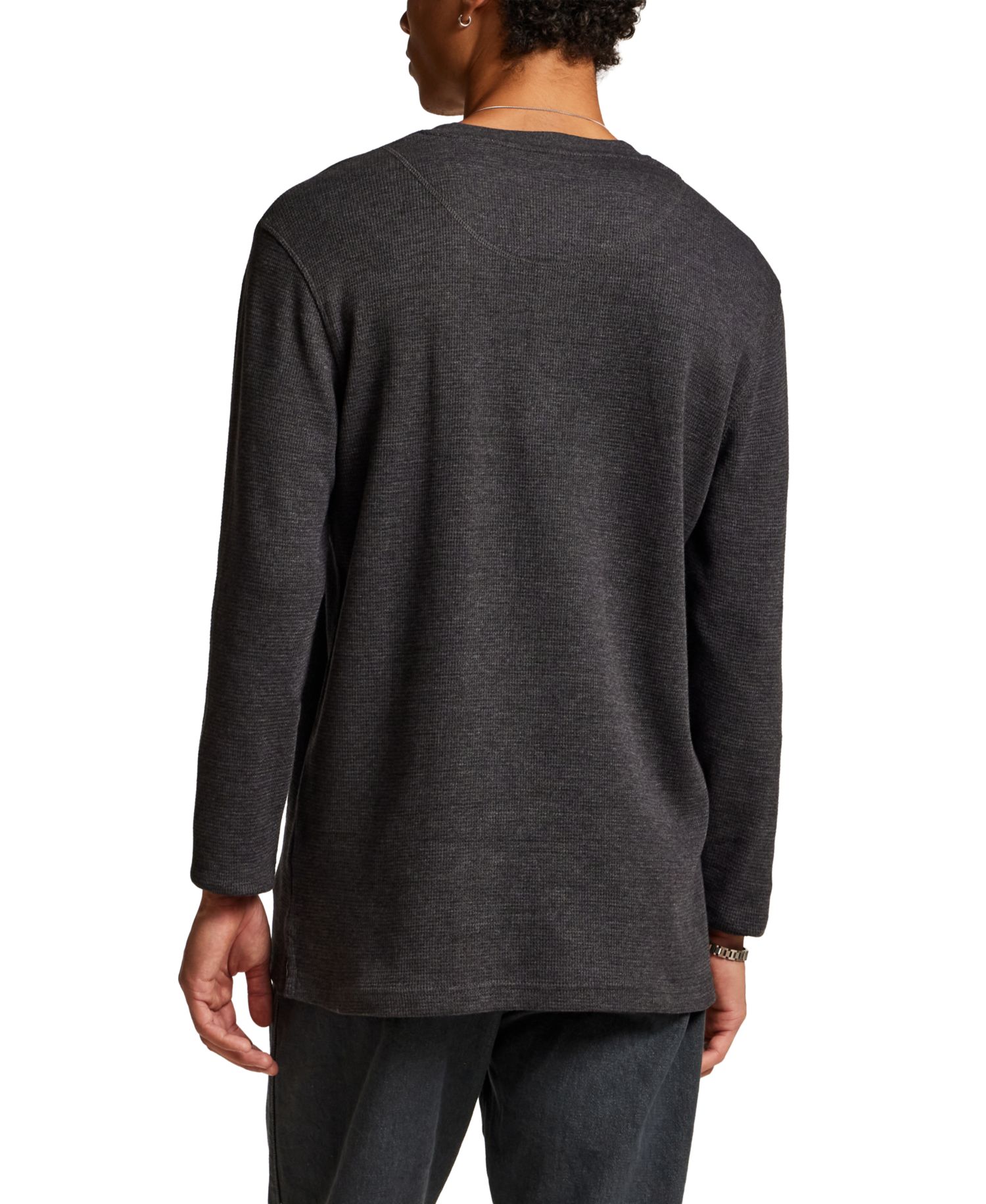 Men's Waffle Henley Long-Sleeve Shirt