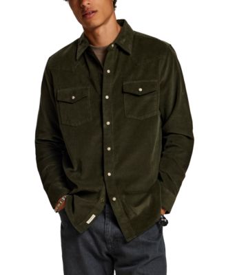 Men's Western Corduroy Long-Sleeve Shirt