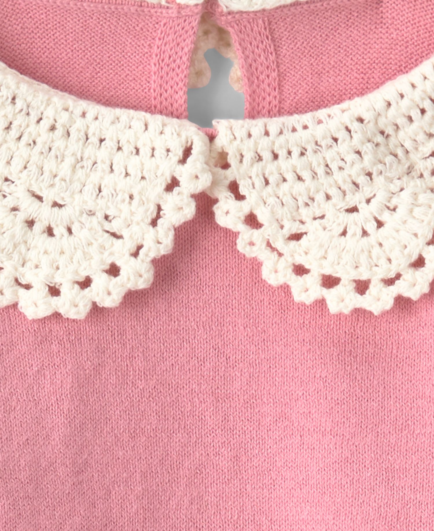 Baby Girls' Crochet Collar Sweater and Pants, 2-Piece Set