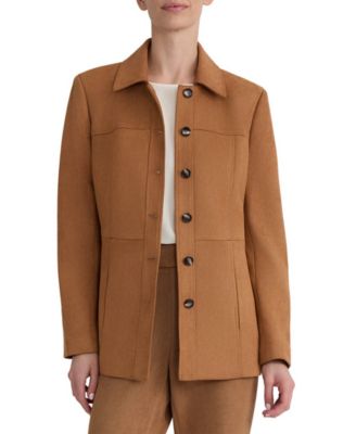 Women's Long-Sleeve Suede Jacket