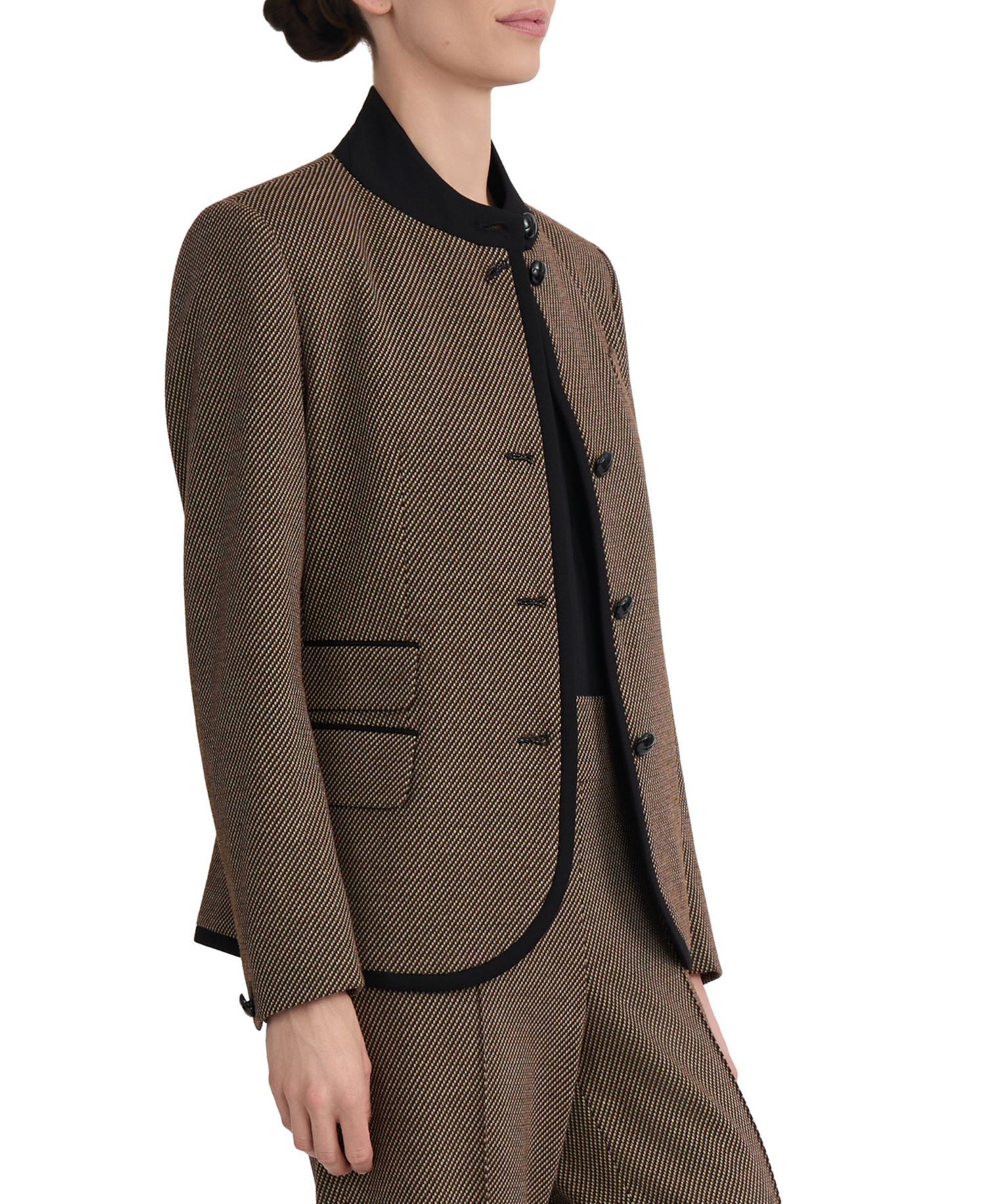 Women's Military-Inspired Mini Dot Knit Jacquard Jacket